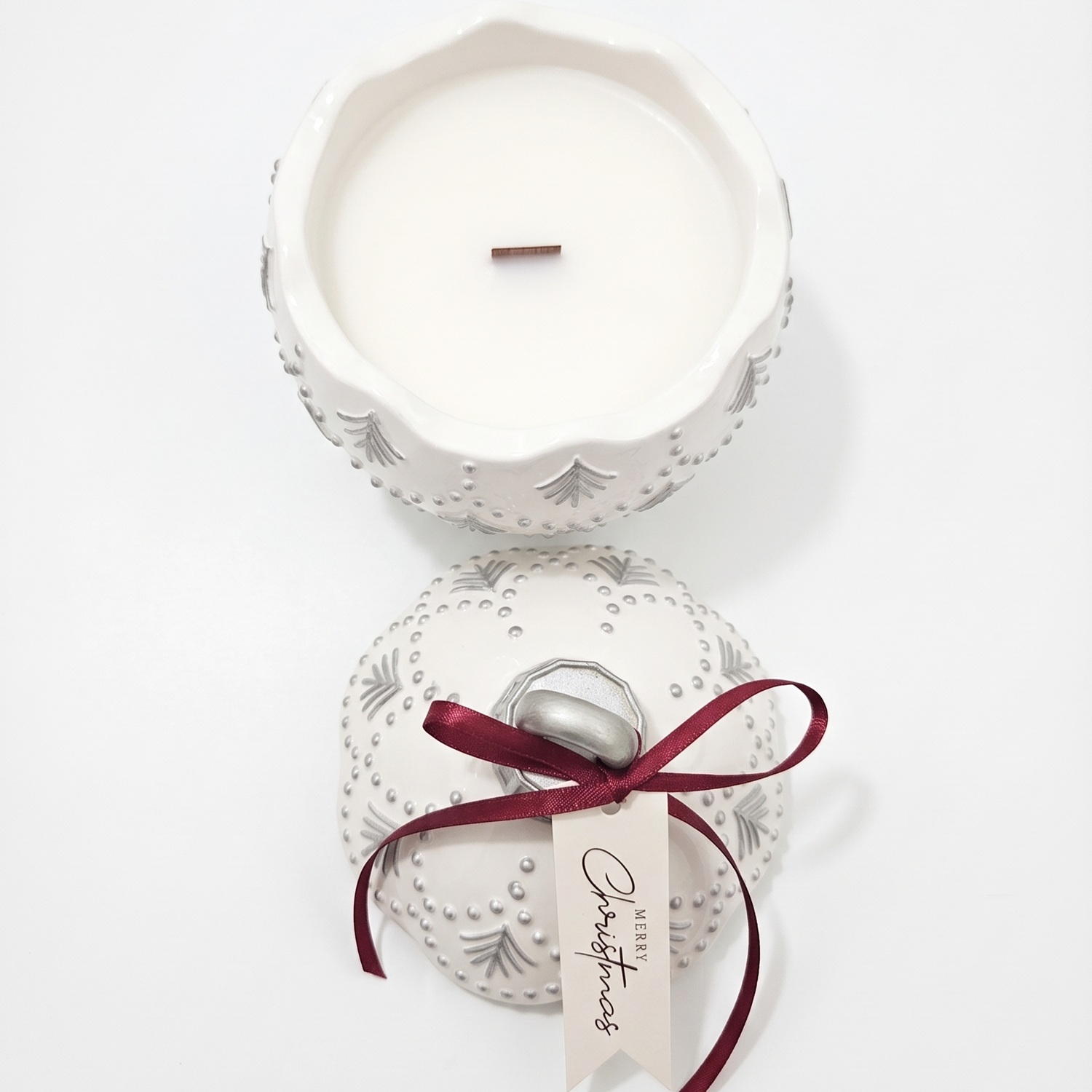 Świeca Christmas Bauble Enchanted MINI - Biała / Srebrna / Zimowa Magia / MINI