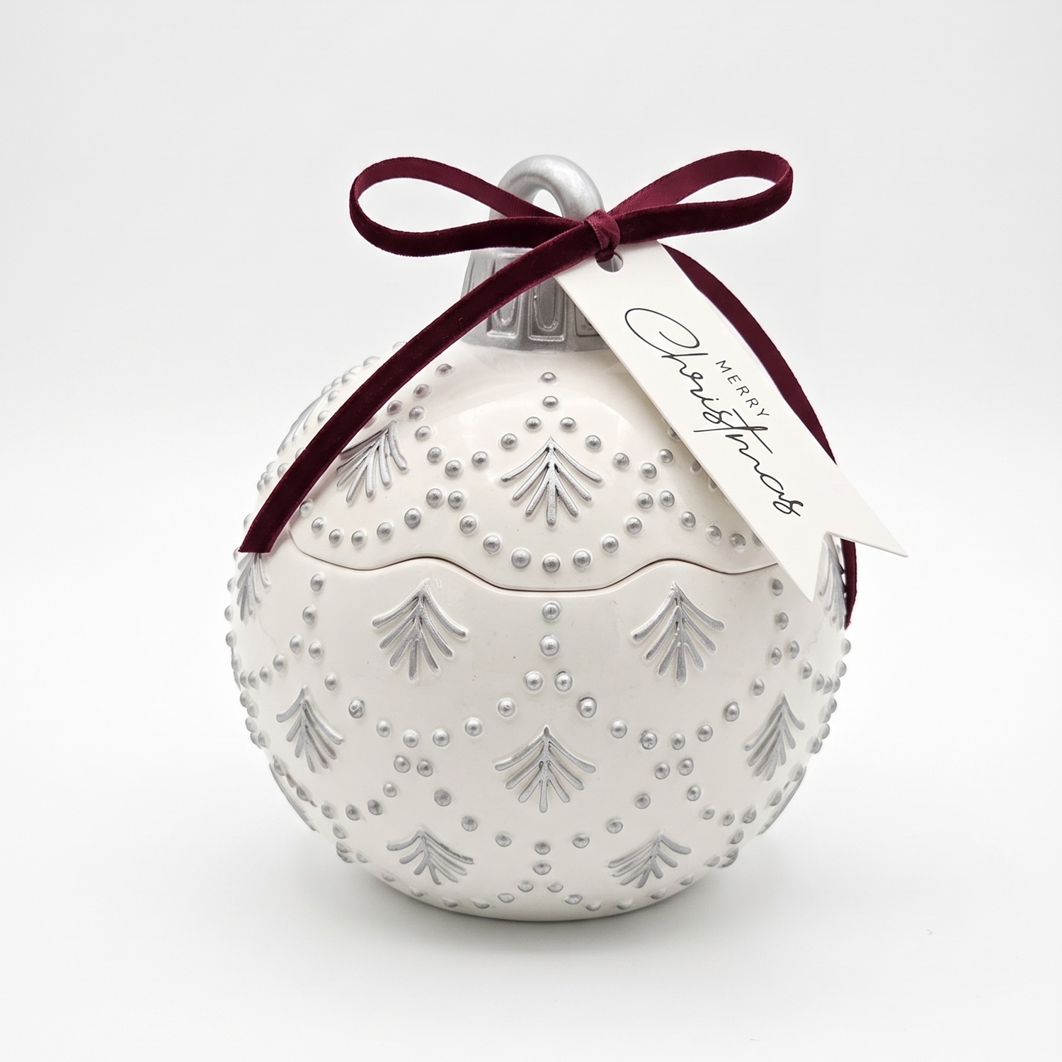 Świeca Christmas Bauble Enchanted MINI - Biała / Srebrna / Zimowa Magia / MINI