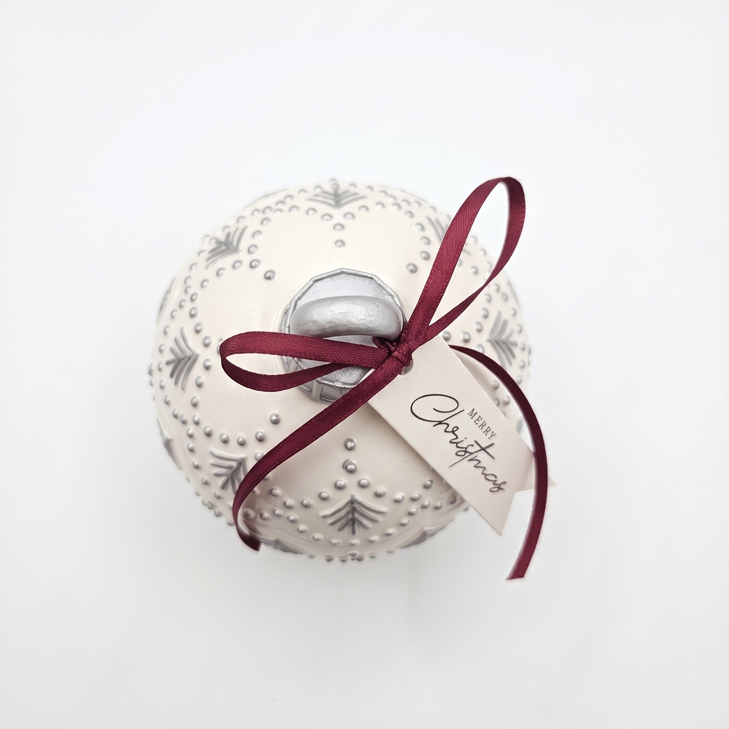Świeca Christmas Bauble Enchanted MINI - Biała / Srebrna / Zimowa Magia / MINI
