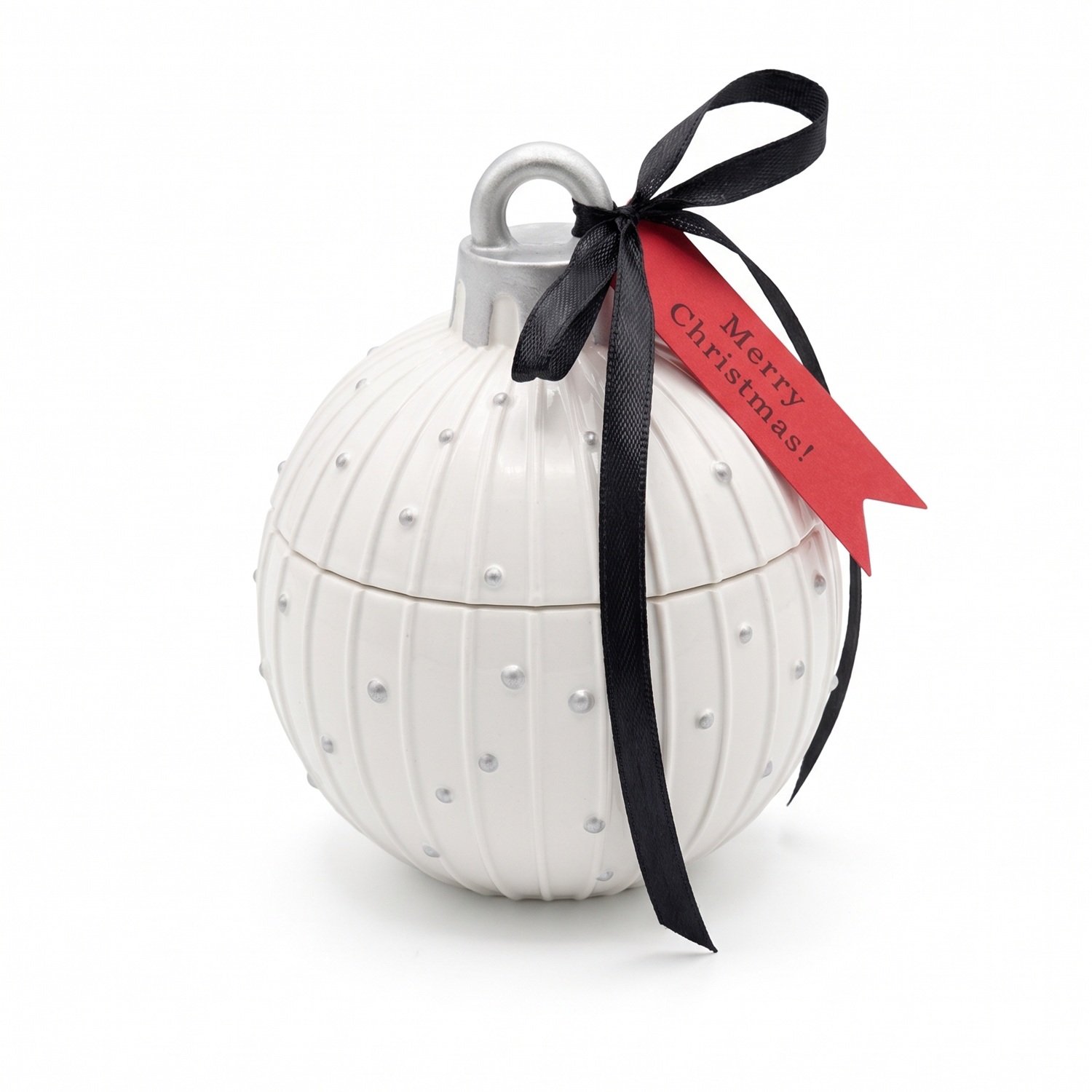 Świeca Christmas Bauble Charming - Biała / Złota / Zimowa Magia