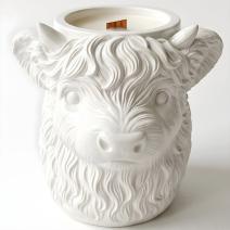 Świeca Highland Cow - Biała / Wanilia