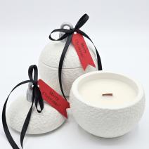 Świeca Christmas Bauble Classic MINI - Biała / Srebrna / Zimowa Magia