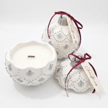 Świeca Christmas Bauble Enchanted MINI - Biała / Srebrna / Zimowa Magia / MINI