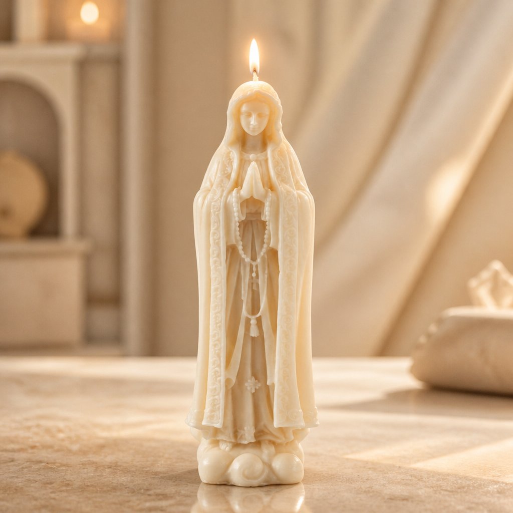 Świeca Madonna - Biała / Kokos